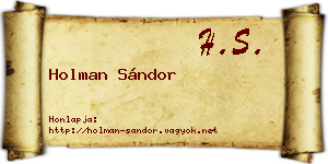 Holman Sándor névjegykártya