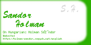 sandor holman business card